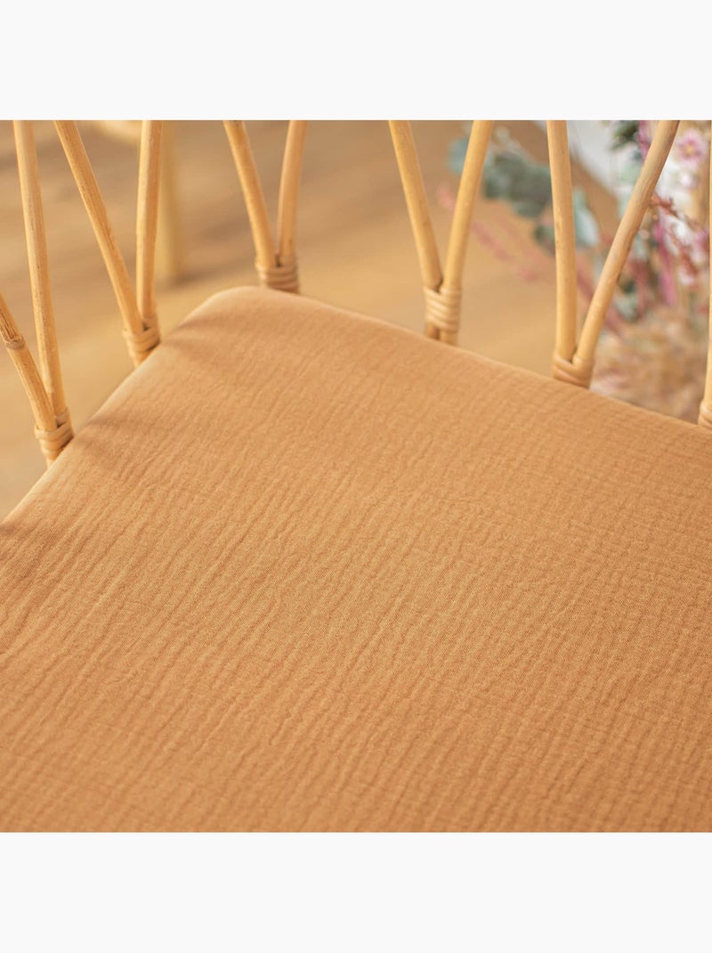 Drap-housse para berço em gaze de algodão | sevira kids Castanho-claro - Kiabi