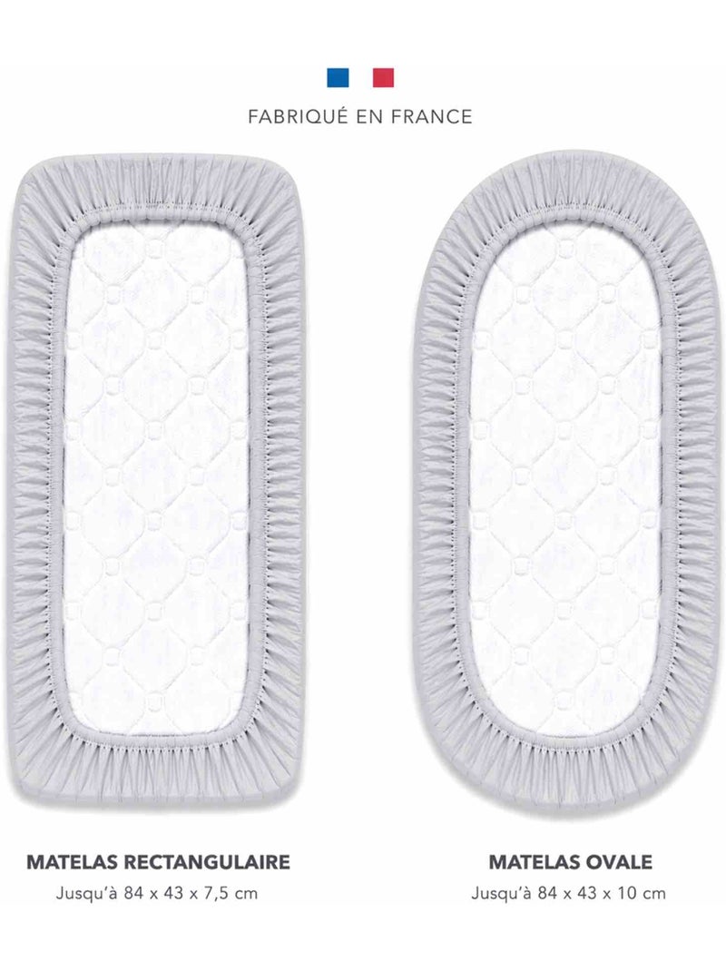 Drap-housse para berço em gaze de algodão | sevira kids Cinza - Kiabi