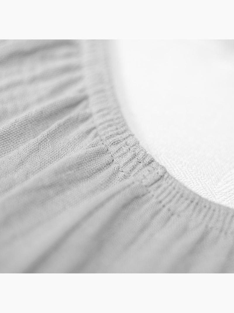 Drap-housse para berço em gaze de algodão | sevira kids Cinza - Kiabi