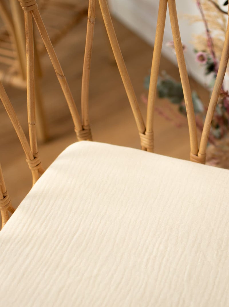 Drap-housse para berço em gaze de algodão | sevira kids Ecru - Kiabi