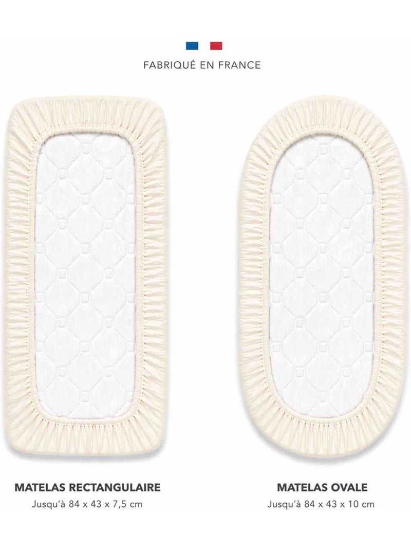 Drap-housse para berço em gaze de algodão | sevira kids Ecru - Kiabi
