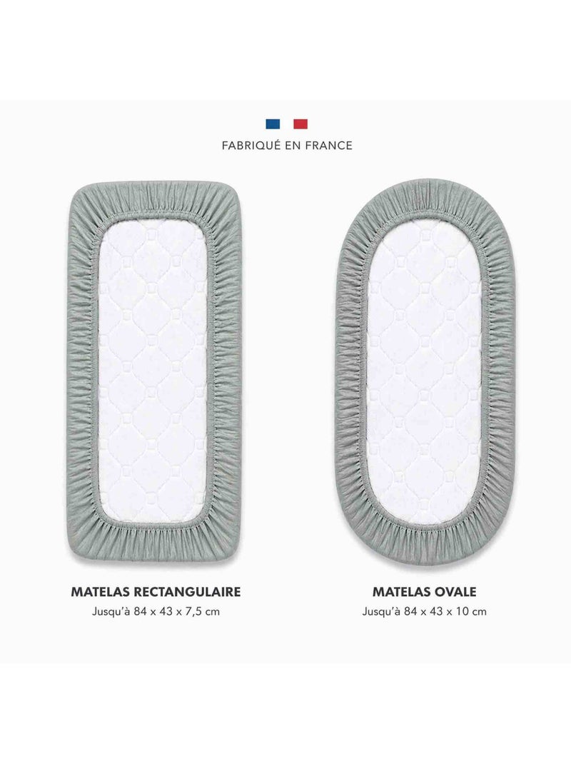 Drap-housse para berço em gaze de algodão | sevira kids Verde-água - Kiabi
