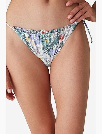 Dream garden parte inferior de biquíni super com estampa floral e babado penti