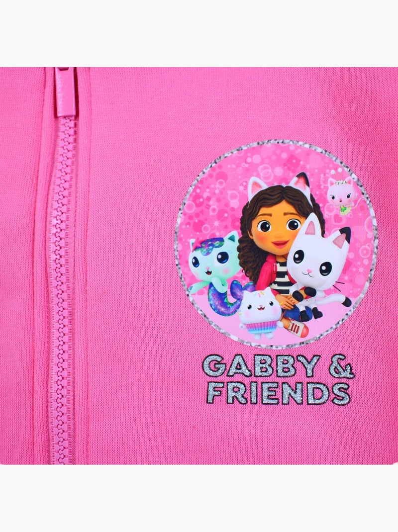 Dreamworks - casaco com fecho de correr estampado, com acabamentos em malha canelada Rosa - Kiabi
