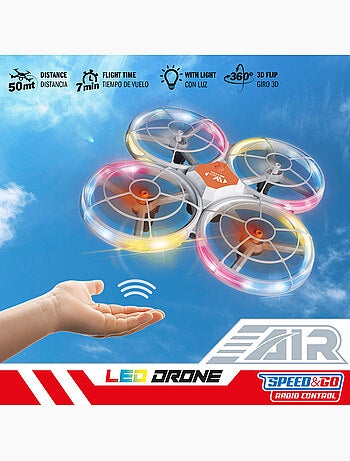 Drone 360º brinquedo de controlo remoto com luzes led 17x17 cm speed & go