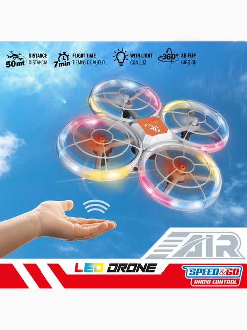 Drone 360º brinquedo de controlo remoto com luzes led 17x17 cm speed & go - Kiabi