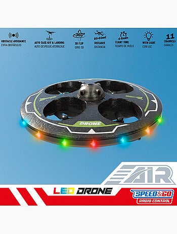 Drone de brinquedo circular controlado remotamente com rotação de 360° e giroscópio speed & go