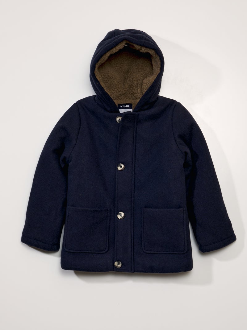 Duffle coat efeito de lã AZUL - Kiabi
