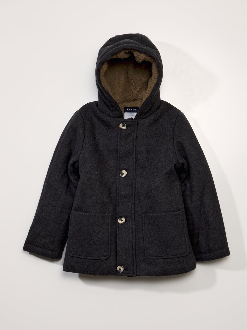 Duffle coat efeito de lã CINZA - Kiabi