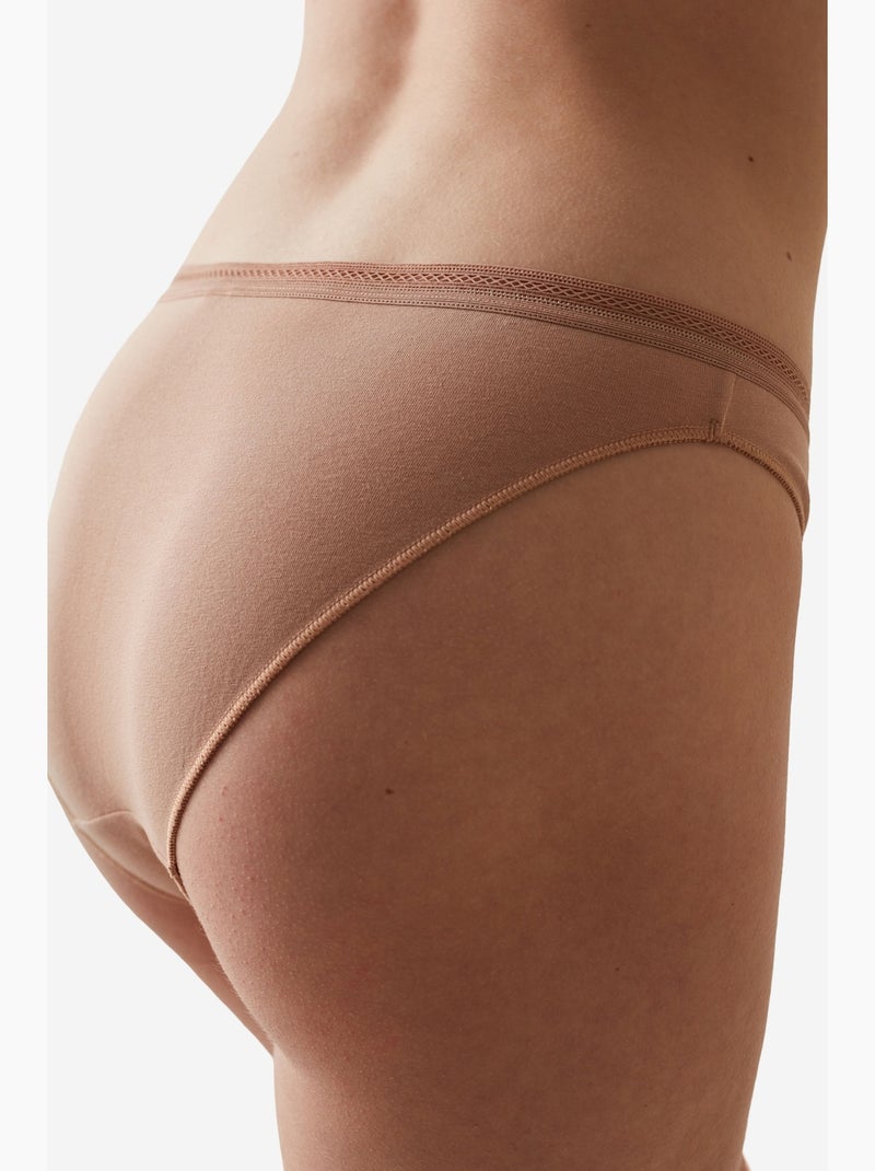 Easy algodão trim slip penti Bege-argila - Kiabi