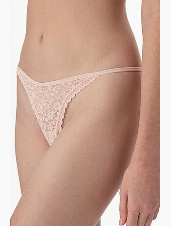 Easy renda decote em v floral string penti