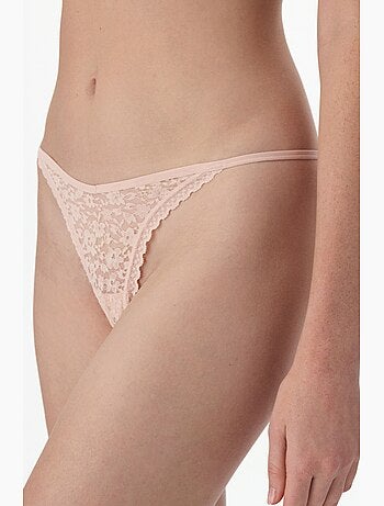 Easy renda decote em v floral string penti