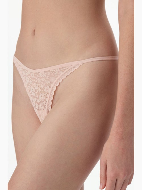 Easy renda decote em v floral string penti - Kiabi