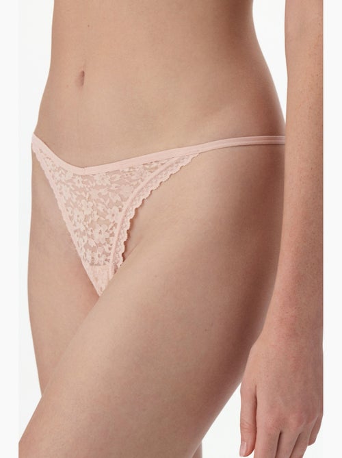 Easy renda decote em v floral string penti - Kiabi