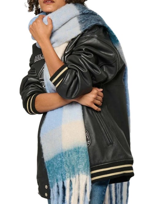 Écharpe Feminina Kaporal Menny Azul e Branca - Kiabi Écharpe Feminina Kaporal Menny Azul e Branca - Kiabi
