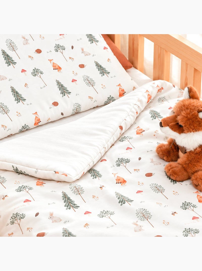 Edredão e almofada infantil reversível em gaze de algodão | sevira kids Ecru - Kiabi