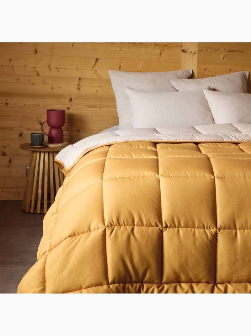 Edredão leve e reversível de dois tons em microfibra de 200 g/m² Amarelo - Kiabi