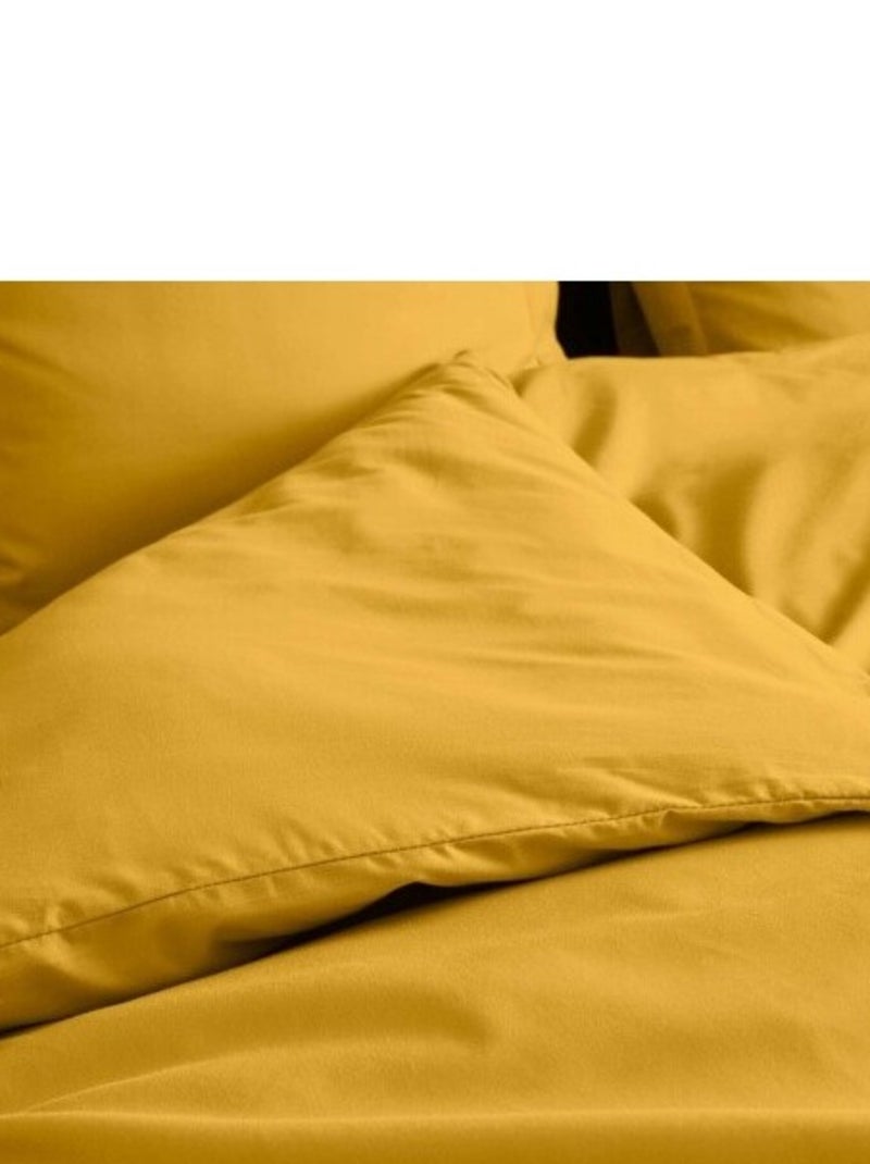 Edredão percal de algodão lia promo linge Amarelo-mostarda - Kiabi