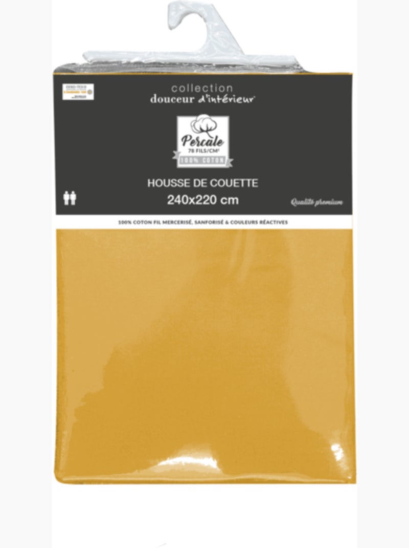 Edredão percal de algodão lia promo linge Amarelo-mostarda - Kiabi