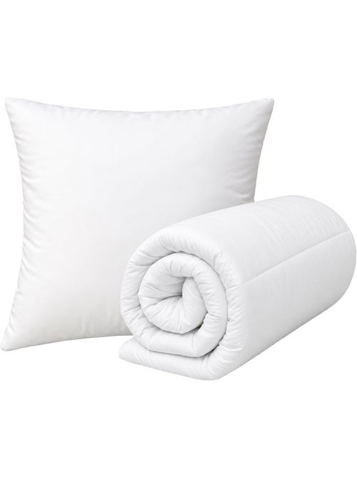 Edredão quente premium anti-ácaros + 1 conjunto de almofadas respiráveis - Kiabi Edredão quente premium anti-ácaros + 1 conjunto de almofadas respiráveis - Kiabi