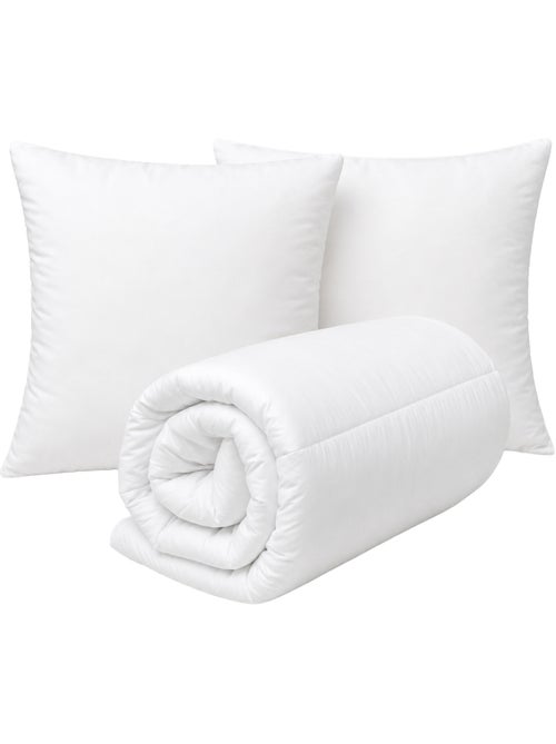 Edredão quente premium anti-ácaros + 2 almofadas respiráveis - Kiabi Edredão quente premium anti-ácaros + 2 almofadas respiráveis - Kiabi