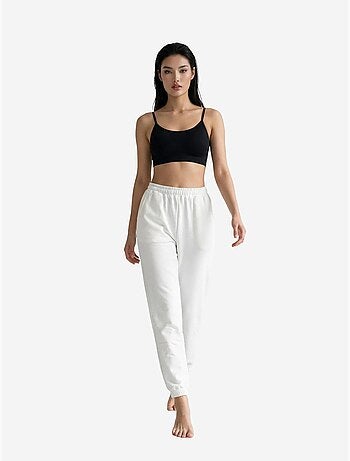 Elastic waist solid jogger sweatpants my fashion