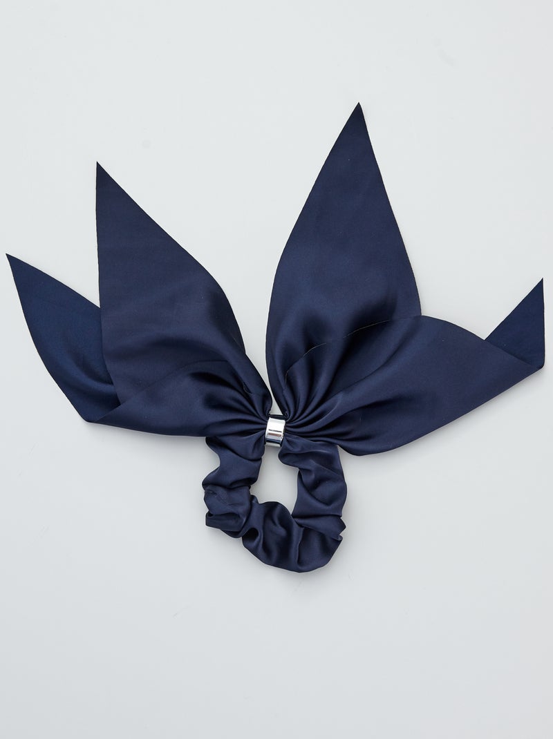 Elástico de cabelo acetinado com joia Azul Marinho - Kiabi