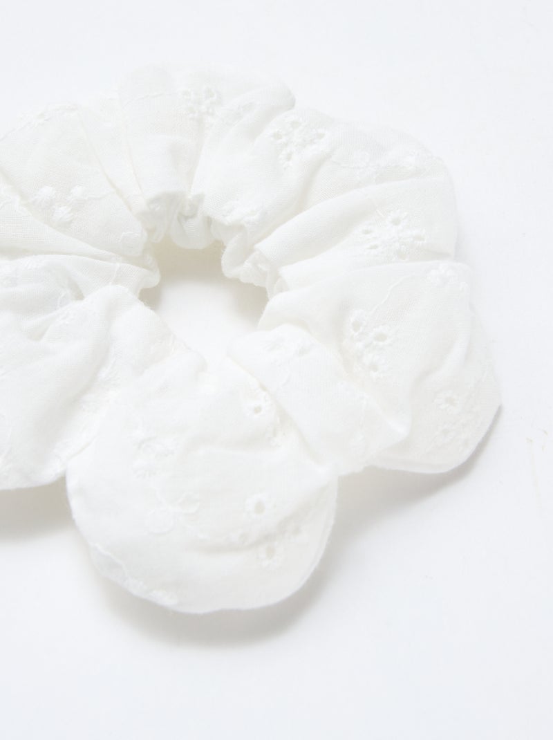 Elástico de cabelo bordado Branco - Kiabi