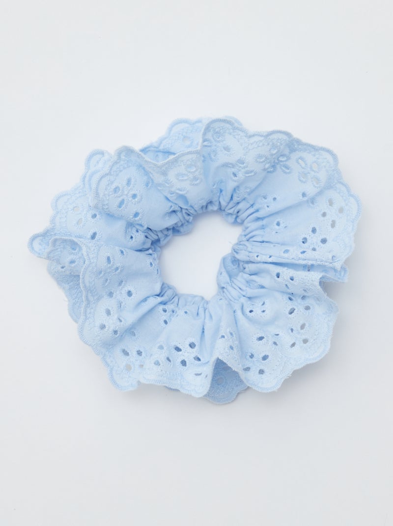 Elástico de cabelo com bordado inglês AZUL - Kiabi