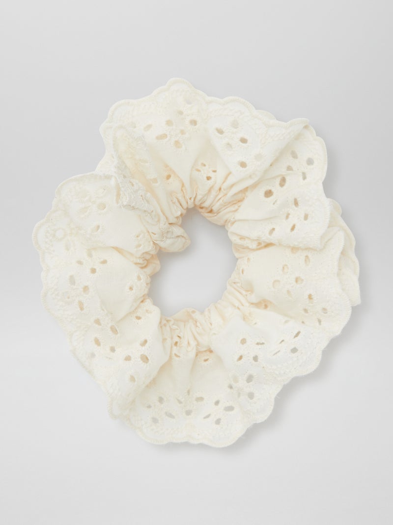 Elástico de cabelo com bordado inglês BRANCO - Kiabi