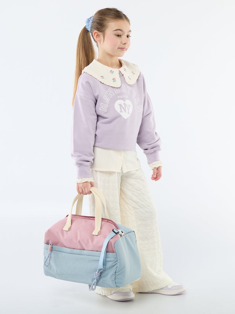 Elástico de Cabelo Grande às Riscas Azul - Kiabi