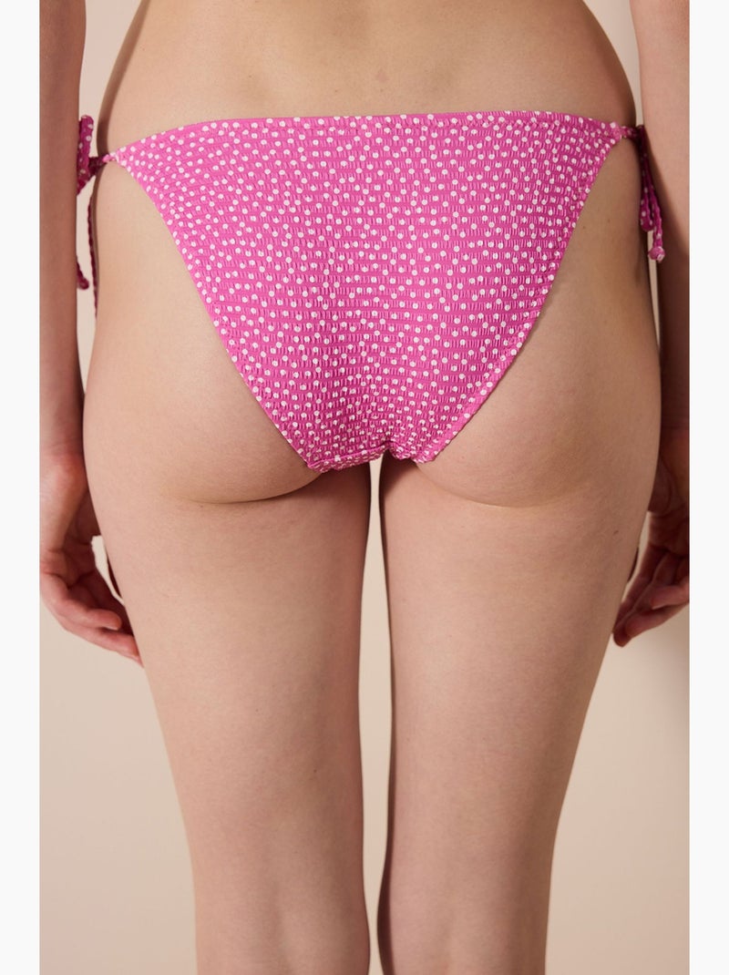 Elie parte de baixo de biquíni texturizada penti Rosa-fluo/Solinotes - Kiabi