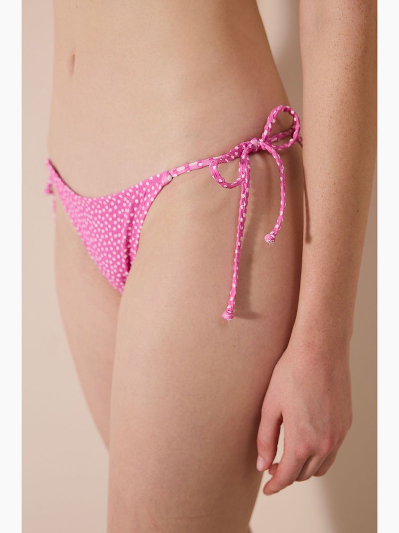 Elie parte de baixo de biquíni texturizada penti Rosa-fluo/Solinotes - Kiabi
