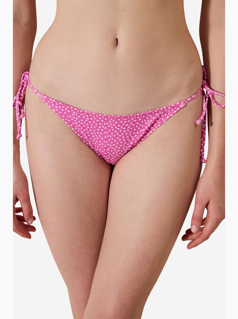 Elie parte de baixo de biquíni texturizada penti Rosa-fluo/Solinotes - Kiabi