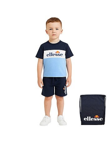 Ellesse - Conjunto 3 peças t-shirt manga curta, calção e saco estampado