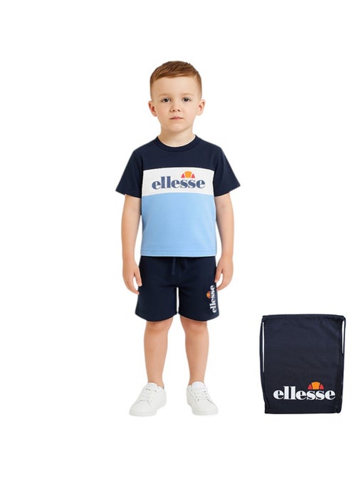 Ellesse - Conjunto 3 peças t-shirt manga curta, calção e saco estampado - Kiabi Ellesse - Conjunto 3 peças t-shirt manga curta, calção e saco estampado - Kiabi