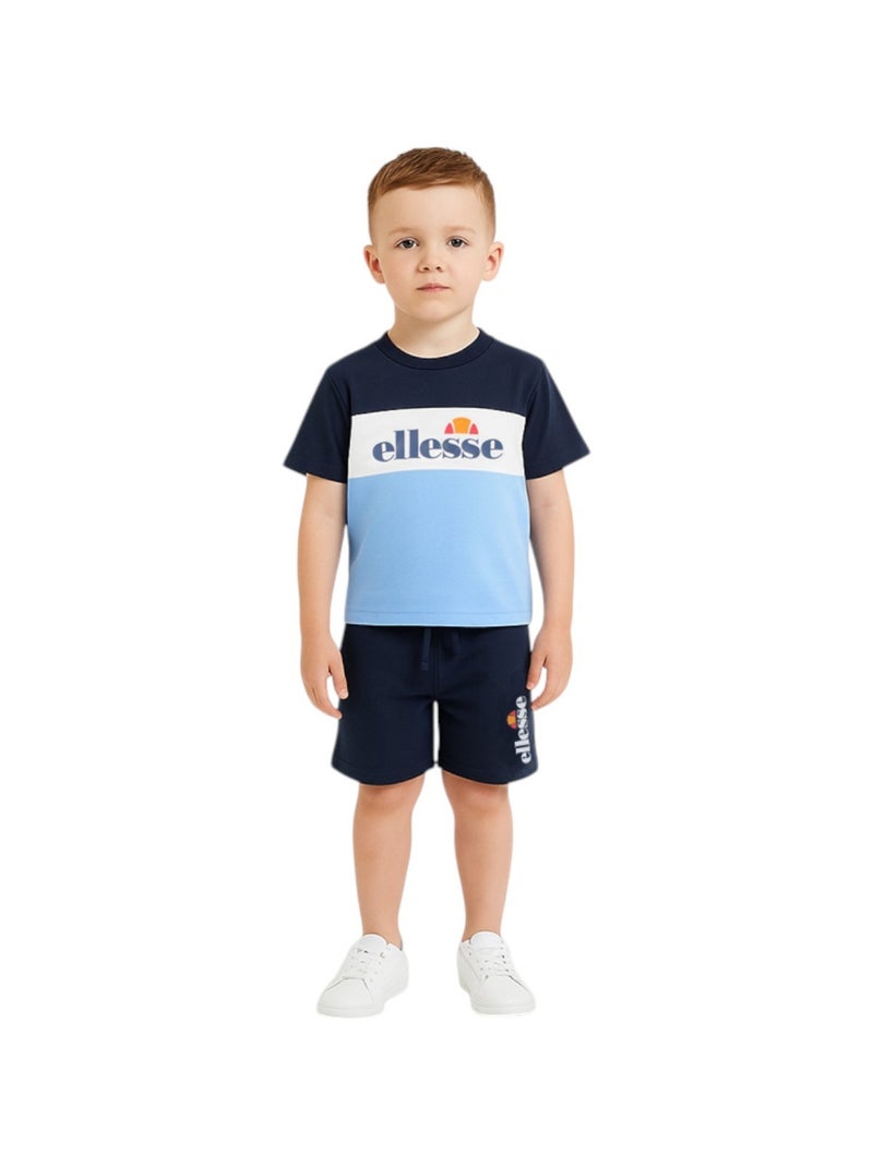 Ellesse - Conjunto 3 peças t-shirt manga curta, calção e saco estampado Azul - Kiabi