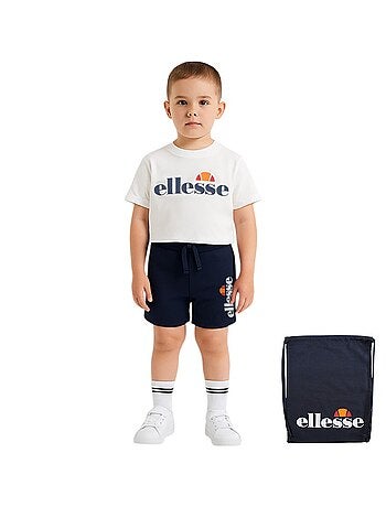 Ellesse - Conjunto 3 peças t-shirt manga curta, calção e saco estampado