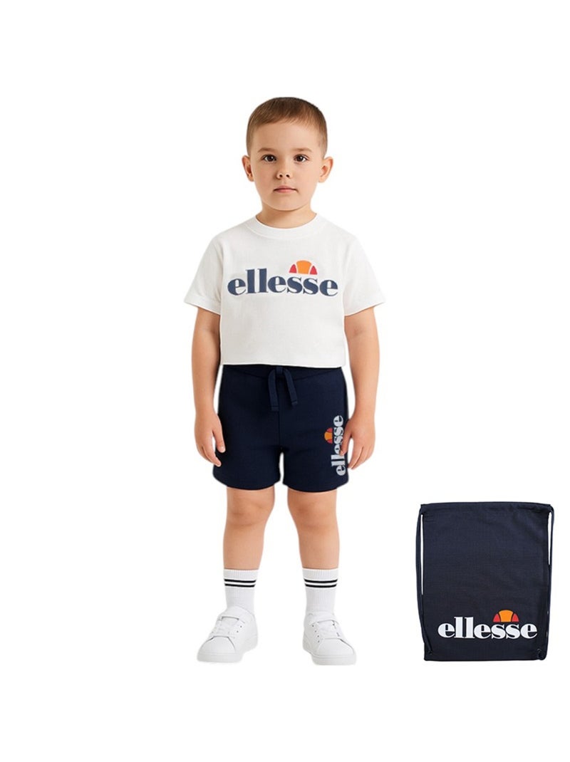 Ellesse - Conjunto 3 peças t-shirt manga curta, calção e saco estampado Azul-marinho - Kiabi
