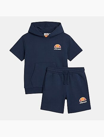 Ellesse - Conjunto t-shirt com capuz e calção menino estampado