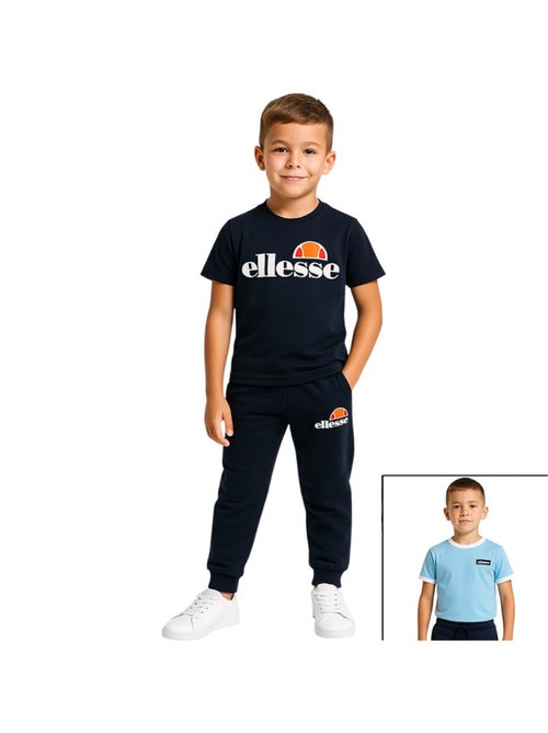 Ellesse - Pack 2 t-shirts e 1 calças de jogging menino estampado - Kiabi Ellesse - Pack 2 t-shirts e 1 calças de jogging menino estampado - Kiabi