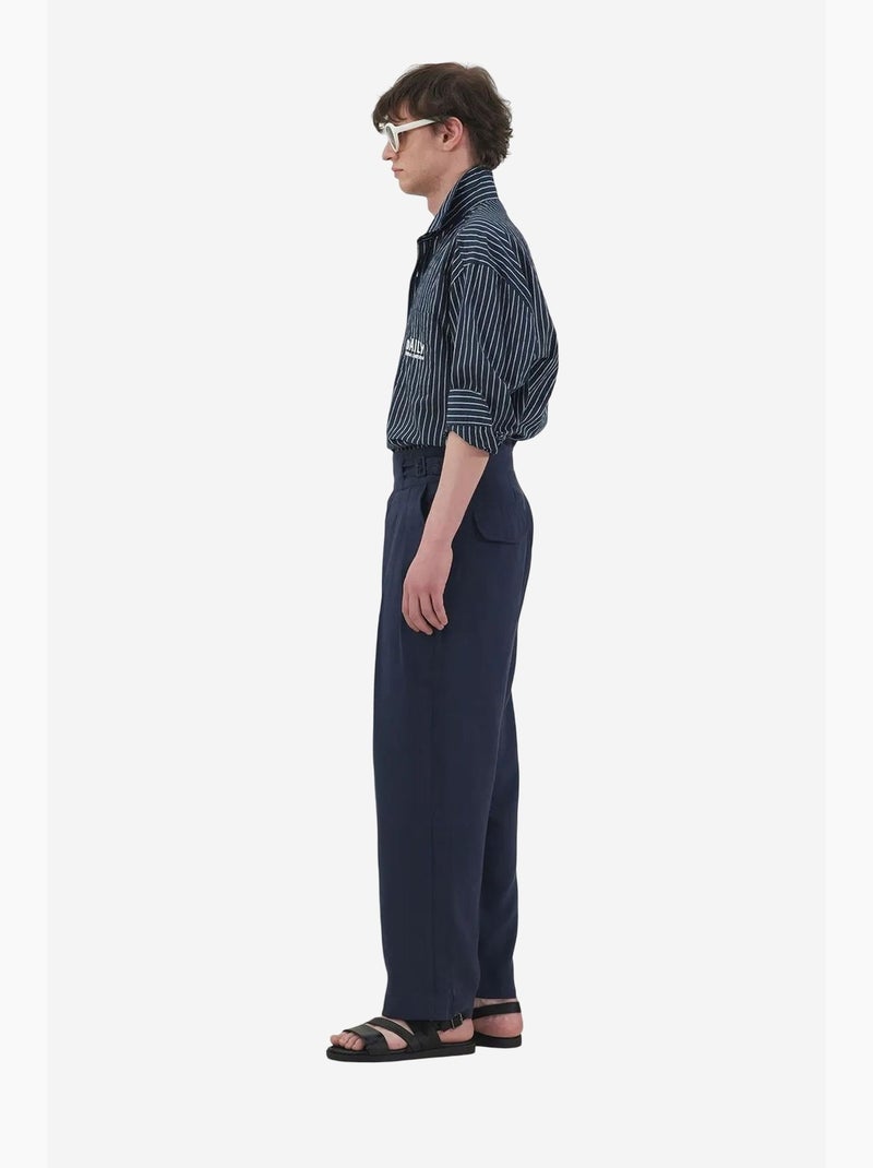 Embroidered striped long sleeve shirt giesto Azul-marinho - Kiabi