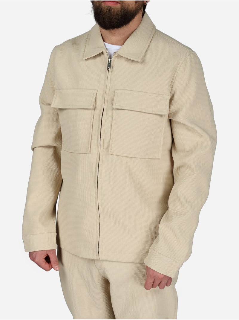 Ensemble veste gola redonda - Frilivin Bege - Kiabi