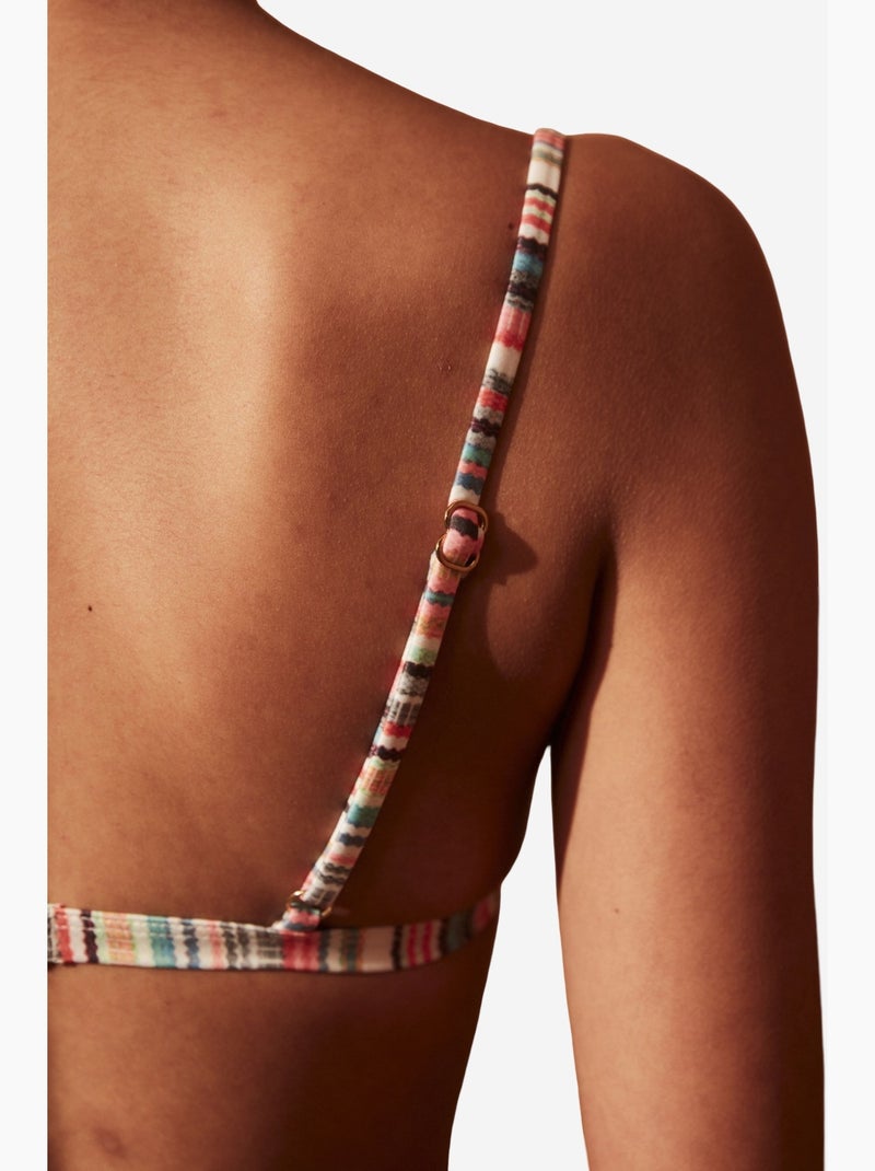 Escape top de biquíni tomara que caia com estampa floral e amarração lateral penti Branco Azul - Kiabi