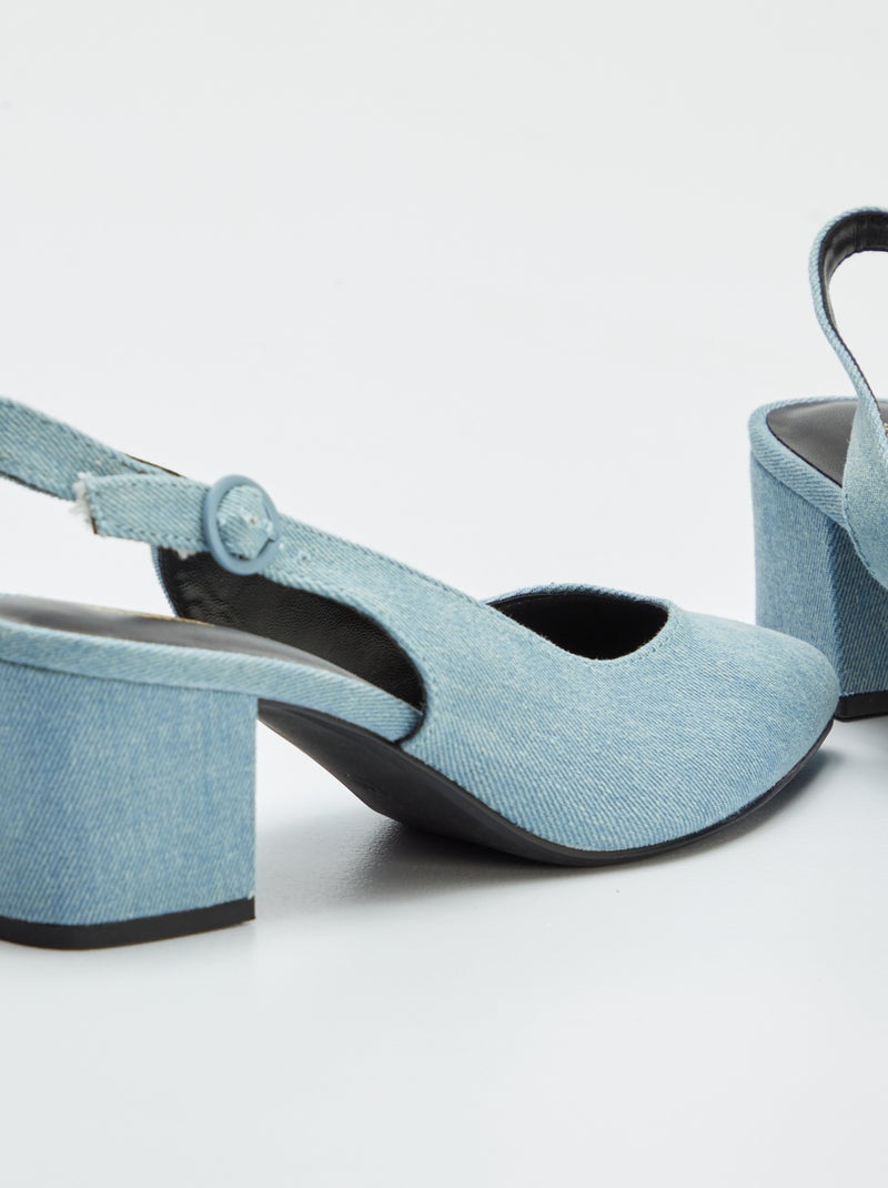 Escarpins abertos com biqueira pontiaguda AZUL - Kiabi