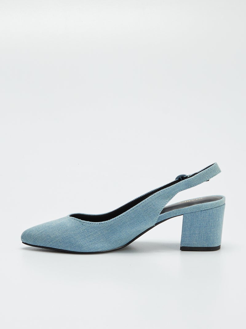 Escarpins abertos com biqueira pontiaguda AZUL - Kiabi
