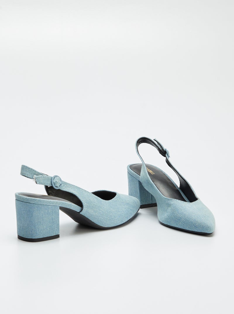 Escarpins abertos com biqueira pontiaguda AZUL - Kiabi