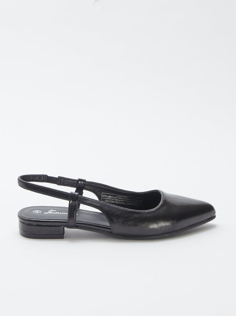 Escarpins abertos com salto PRETO - Kiabi