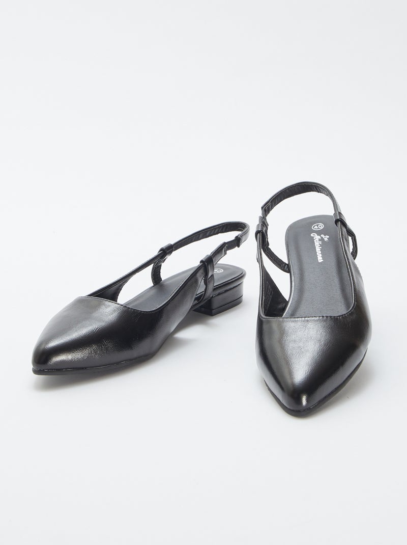 Escarpins abertos com salto PRETO - Kiabi