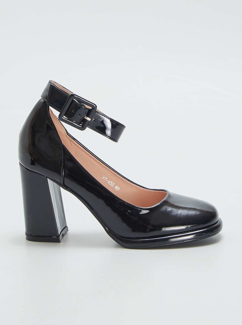 Escarpins babies com tiras PRETO - Kiabi